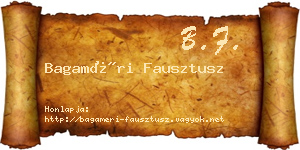 Bagaméri Fausztusz névjegykártya
